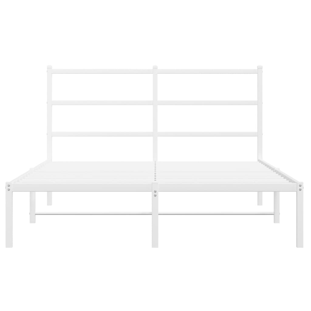 Bedframe Metaal 140 x 190 cm Wit met hoofdbord