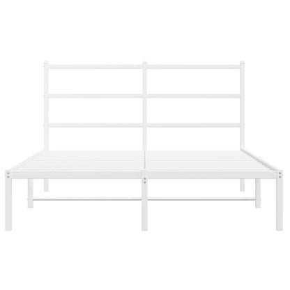 Bedframe Metaal 140 x 190 cm Wit met hoofdbord