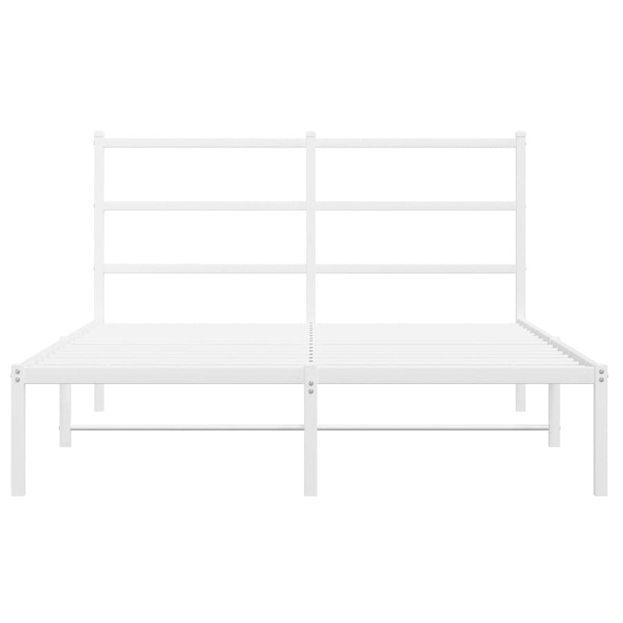 Bedframe Metaal 140 x 190 cm Wit met hoofdbord