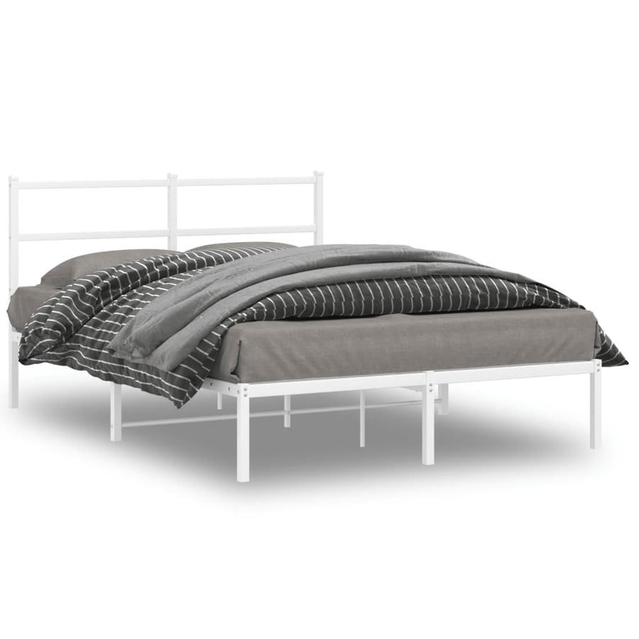 Bedframe Metaal 140 x 190 cm Wit met hoofdbord