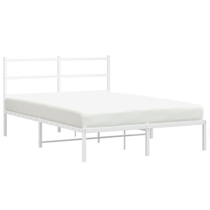 Bedframe Metaal 140 x 200 cm Wit met hoofdbord
