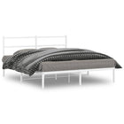 White metal bed frame with headboard 150x200 cm