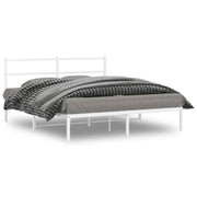 Bedframe metaal wit 150x200 cm met hoofdbord