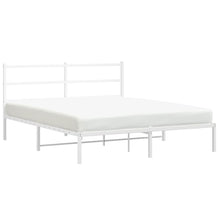Bedframe met hoofdbord metaal wit 160x200 cm