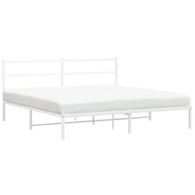Bedframe Metaal 180 x 200 cm Wit met hoofdbord