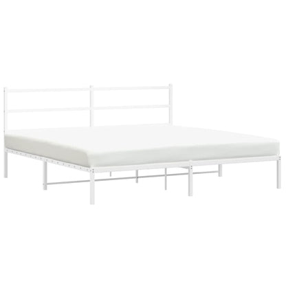 Bedframe Metaal 180 x 200 cm Wit met hoofdbord