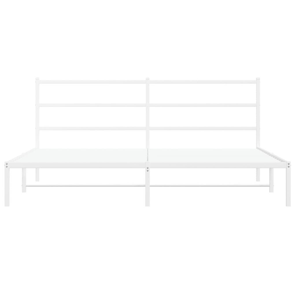 Bedframe Metaal 180 x 200 cm Wit met hoofdbord