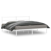 Bedframe 180x200 cm metaal wit met hoofdbord