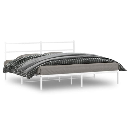 Bedframe Metaal 180 x 200 cm Wit met hoofdbord
