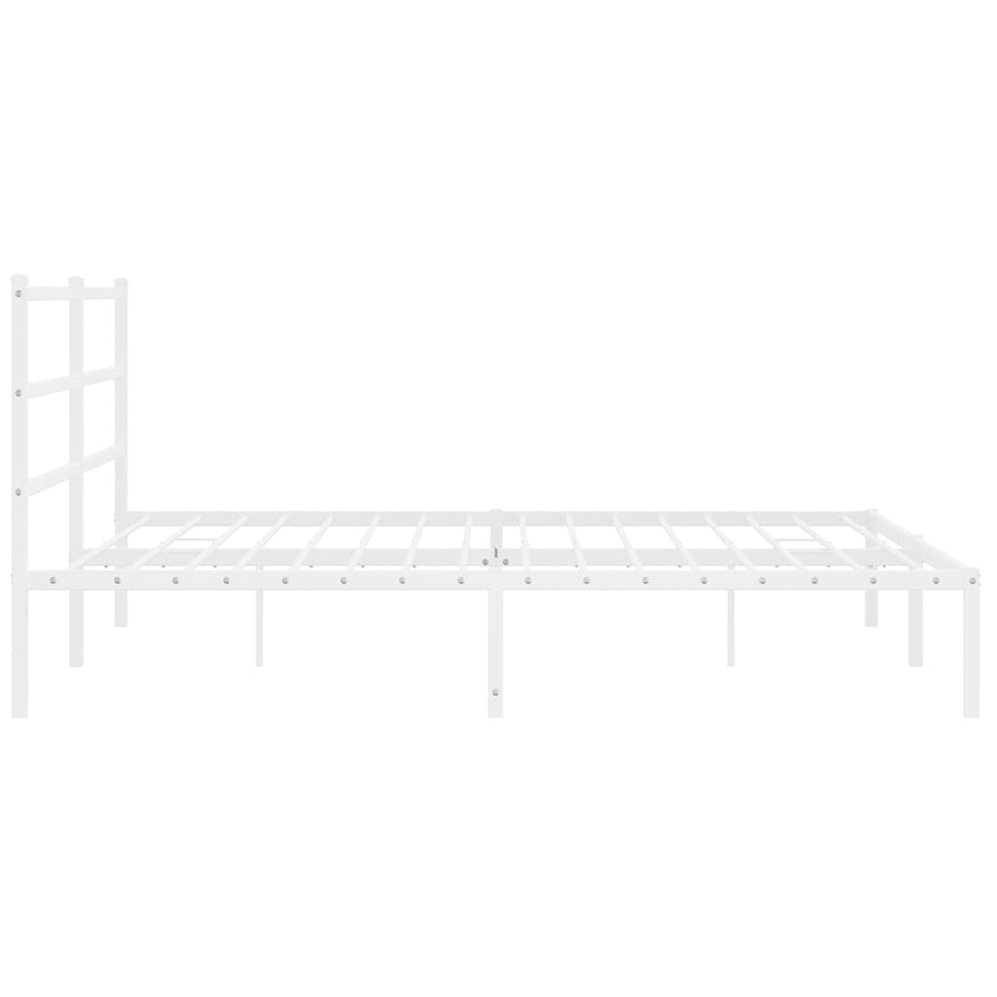 Bedframe Metaal 183 x 213 cm Wit met hoofdbord