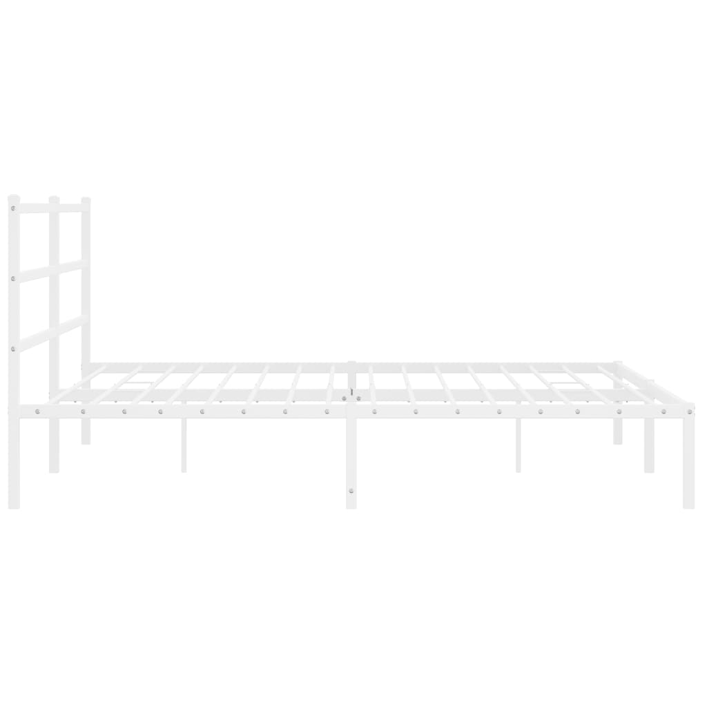 Bedframe Metaal 193 x 203 cm Wit met hoofdbord