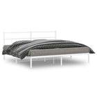 Bedframe metaal wit 193x203 cm met hoofdbord