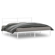 Bedframe metaal wit 193x203 cm met hoofdbord