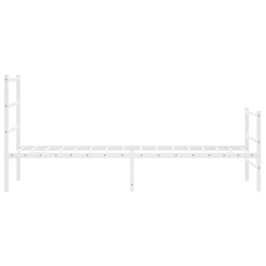 Bedframe Met Hoofd- En Voeteneinde Metaal 80 x 200 cm Wit met hoofdbord & voetbord