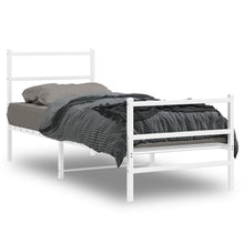 Bedframe Met Hoofd- En Voeteneinde Metaal 80 x 200 cm Wit met hoofdbord & voetbord