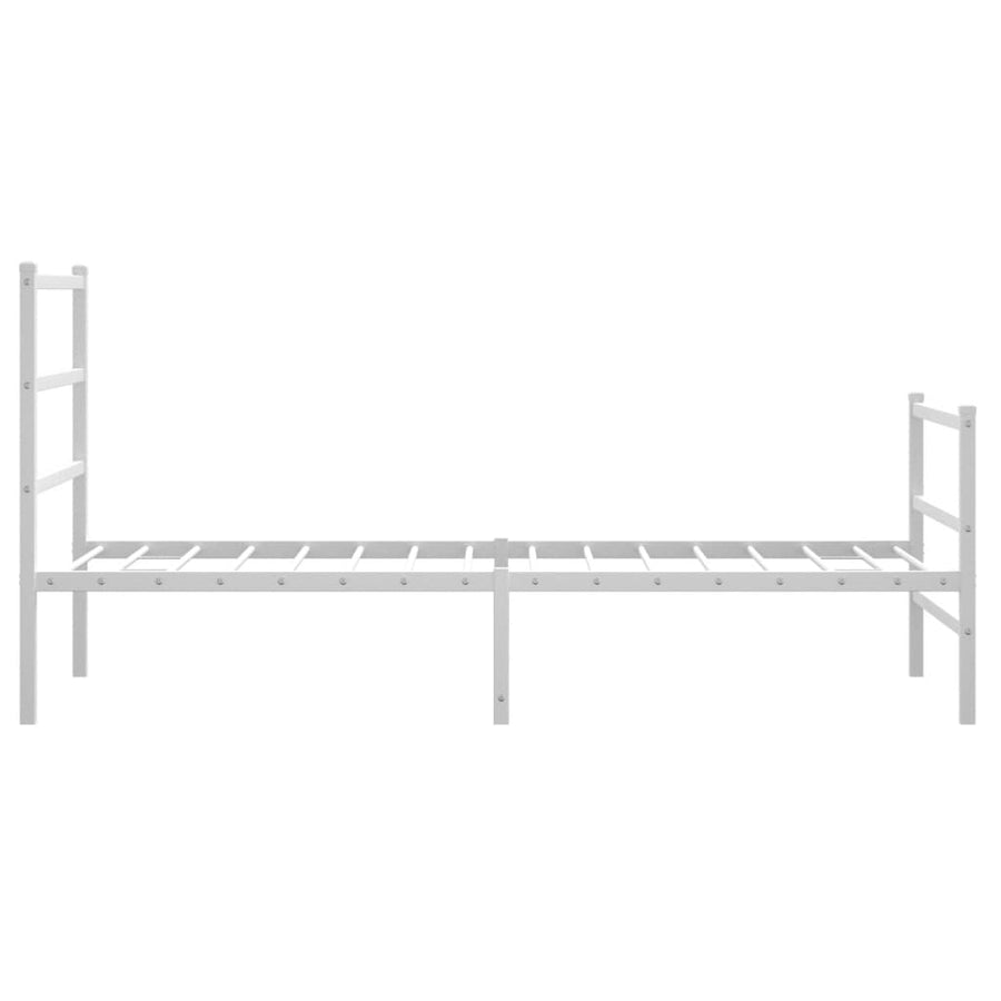 Bedframe Met Hoofd- En Voeteneinde Metaal 90 x 190 cm Wit met hoofdbord & voetbord