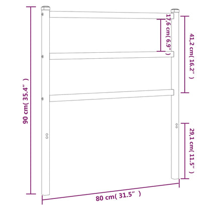 Hoofdbord Metaal 75 cm Wit
