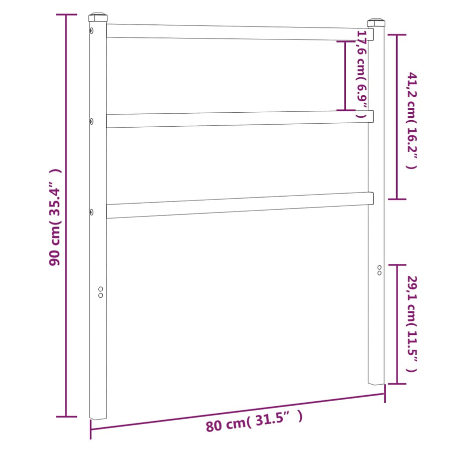 Hoofdbord Metaal 75 cm Wit