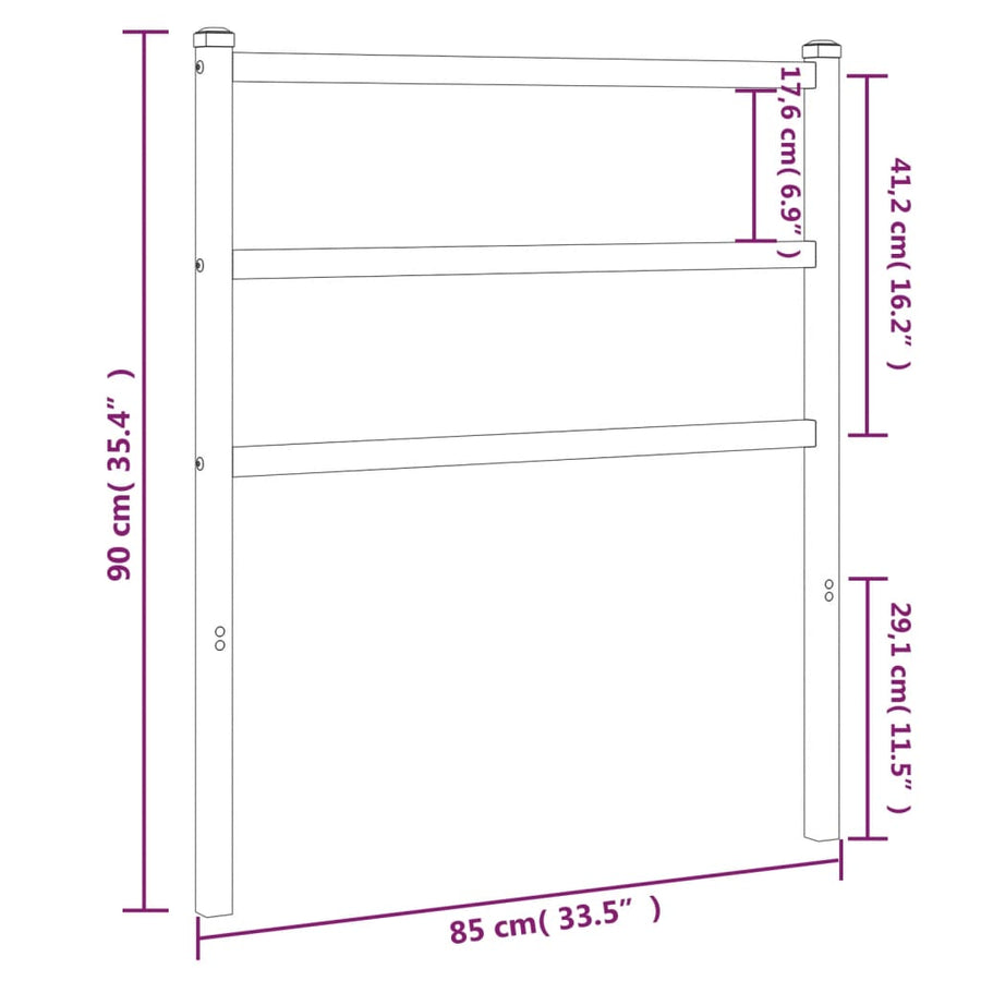Hoofdbord Metaal 80 cm Wit