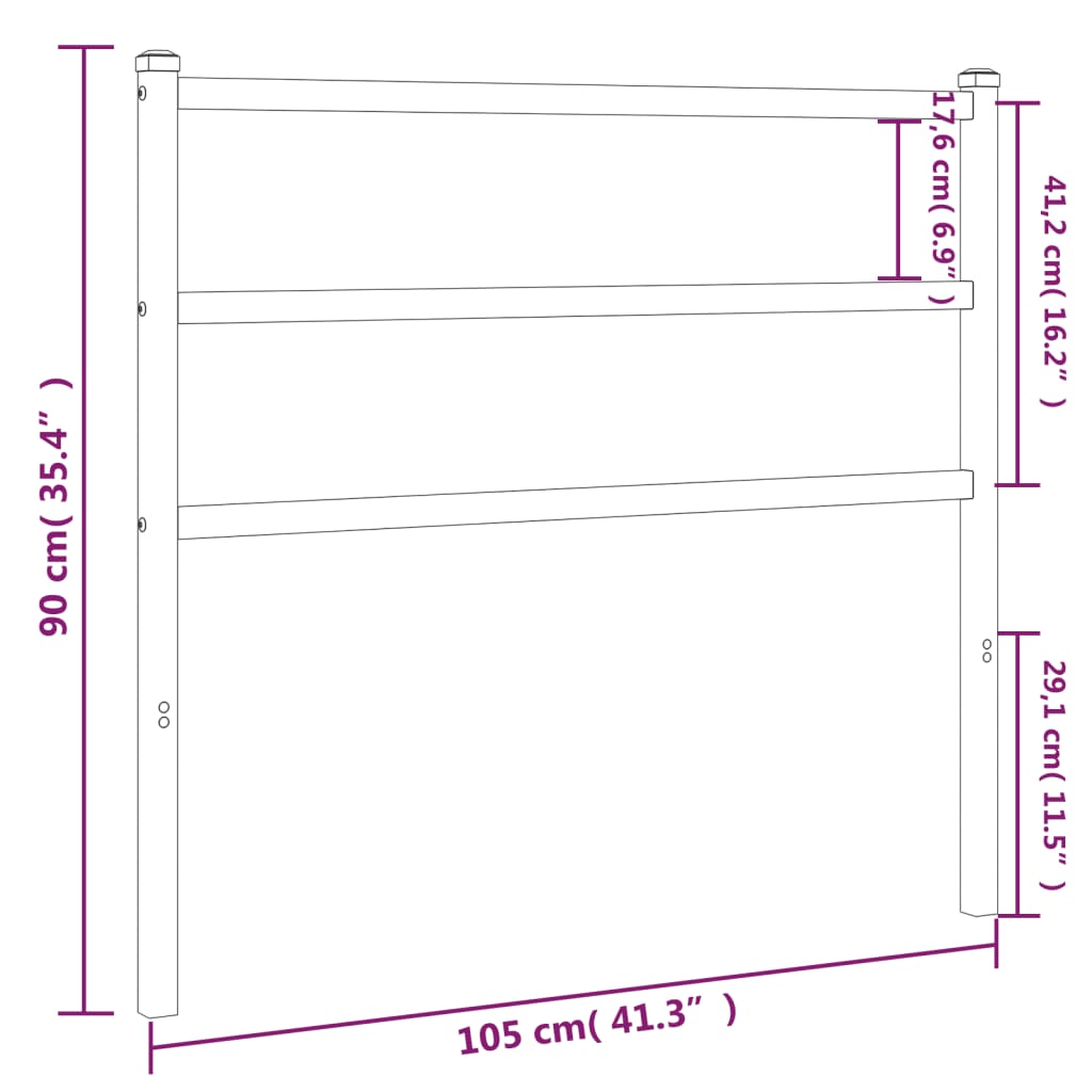 Hoofdbord Metaal 100 cm Wit