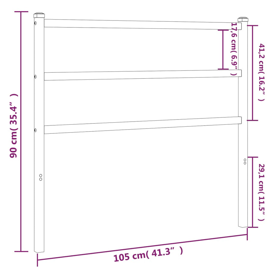 Hoofdbord Metaal 100 cm Wit