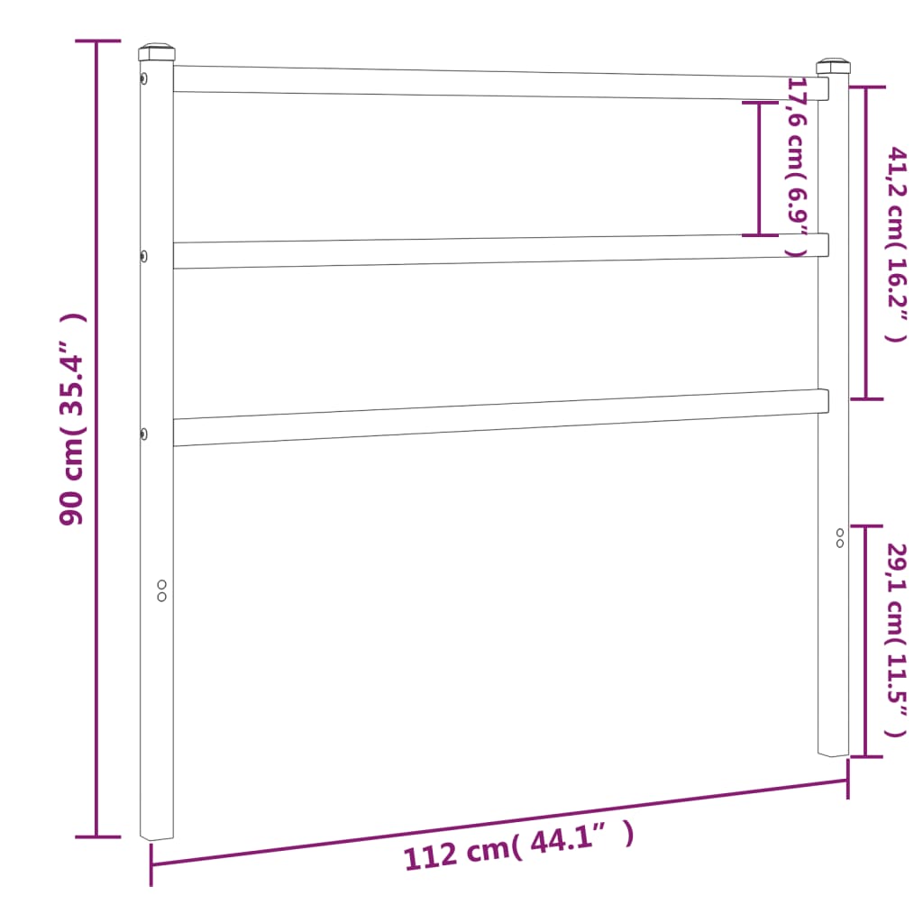 Hoofdbord Metaal 107 cm Wit