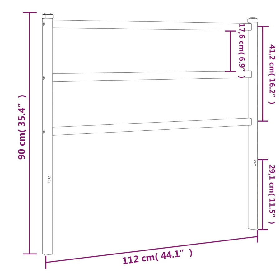 Hoofdbord Metaal 107 cm Wit