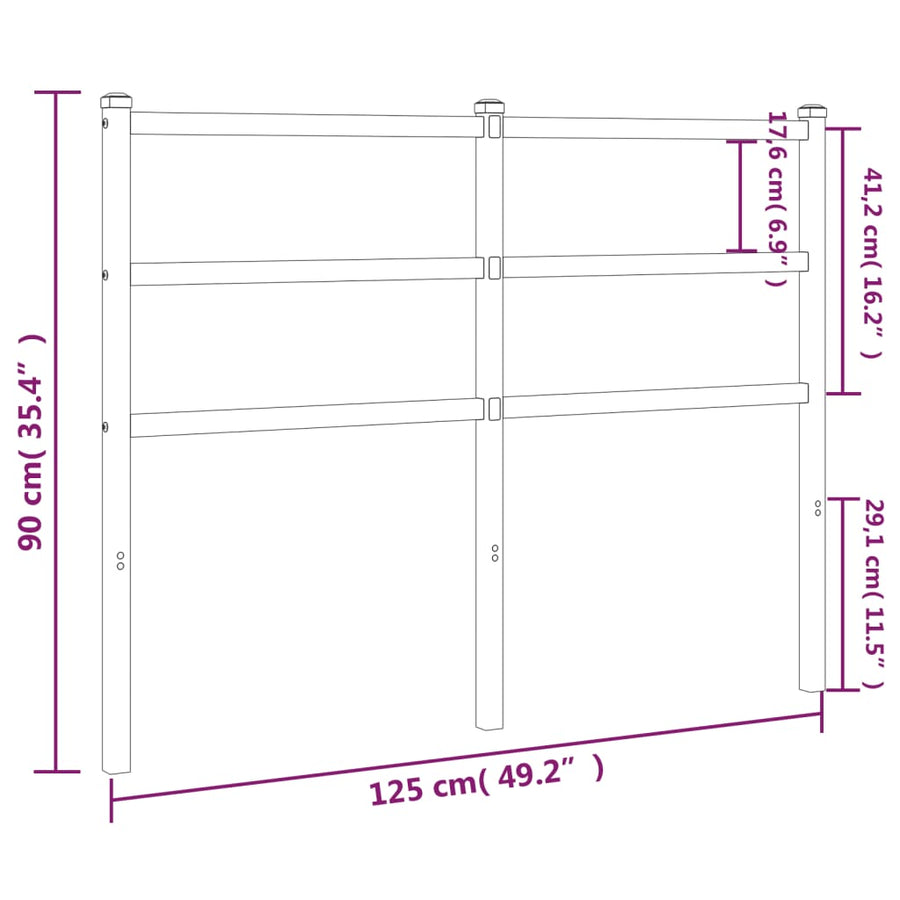 Hoofdbord Metaal 120 cm Wit