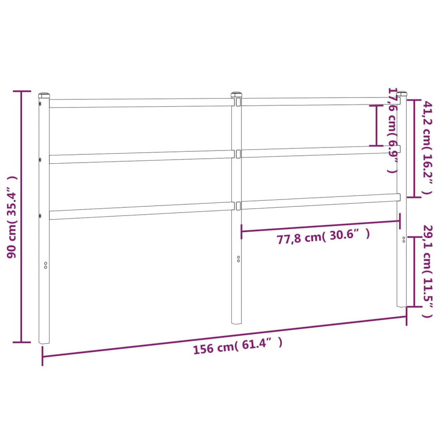 Hoofdbord Metaal 150 cm Wit