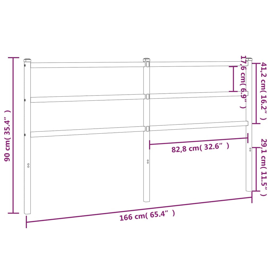 Hoofdbord Metaal 160 cm Wit