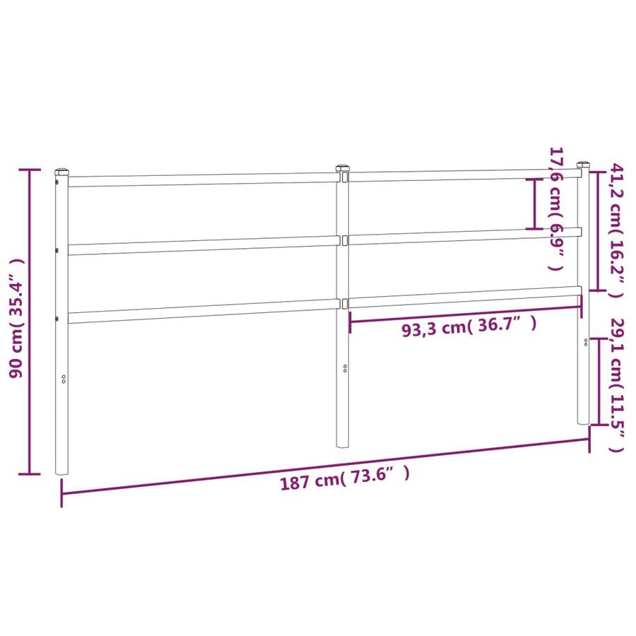 Hoofdbord Metaal 180 cm Wit
