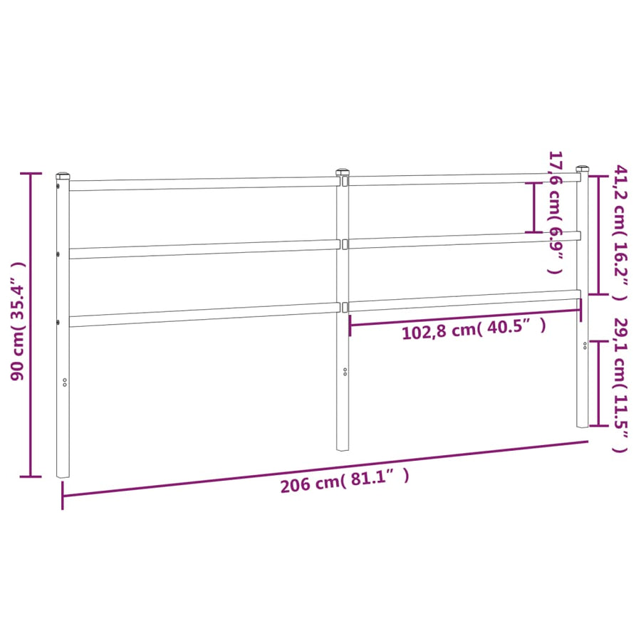 Hoofdbord Metaal 200 cm Wit
