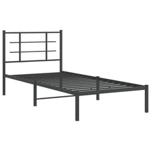 Bedframe met hoofdbord metaal zwart 90x190 cm 90 x 190 cm Zwart met hoofdbord