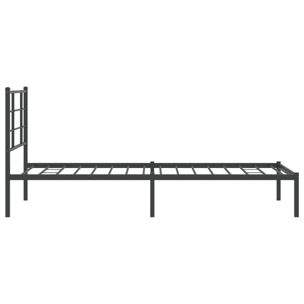 Bedframe Met Hoofdbord Metaal Zwart 90X200 Cm