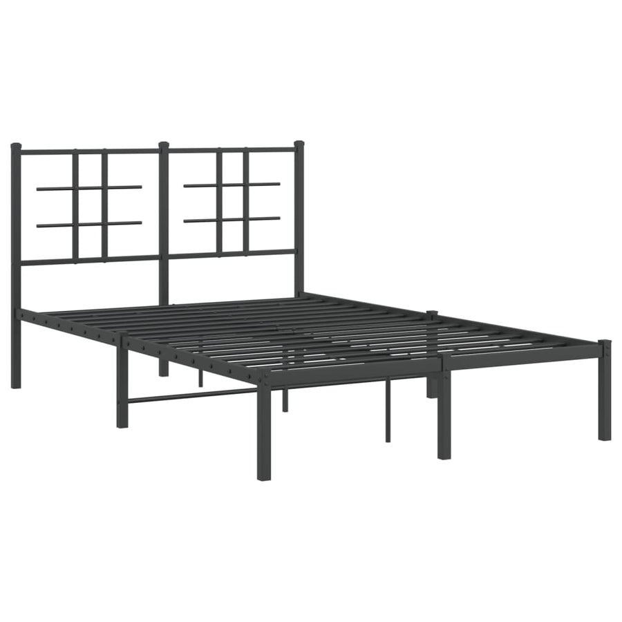 Bedframe Metaal Zwart 120 x 190 cm met hoofdbord
