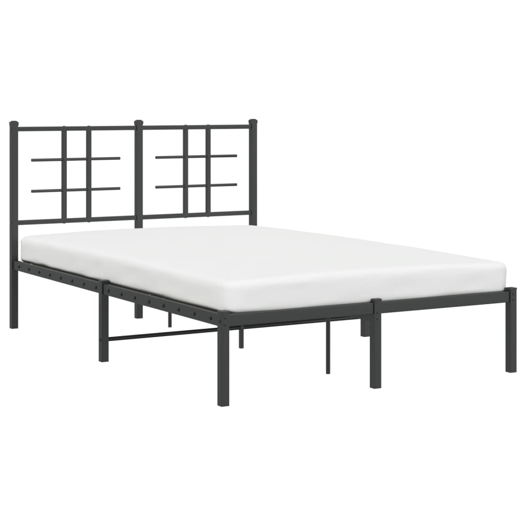 Bedframe Metaal Zwart 120 x 190 cm met hoofdbord