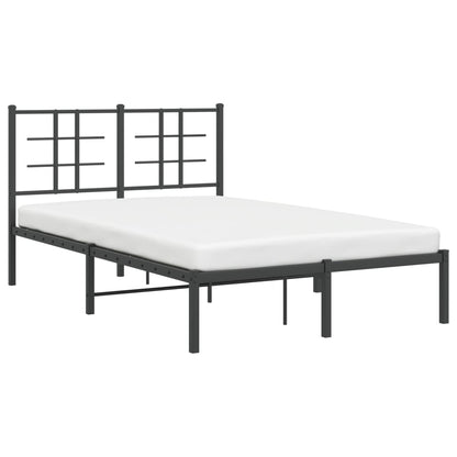 Bedframe Metaal Zwart 120 x 190 cm met hoofdbord