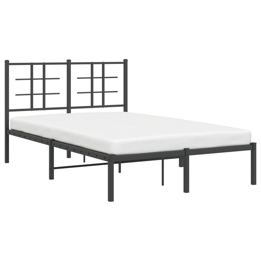 Bedframe Metaal Zwart 120 x 190 cm met hoofdbord