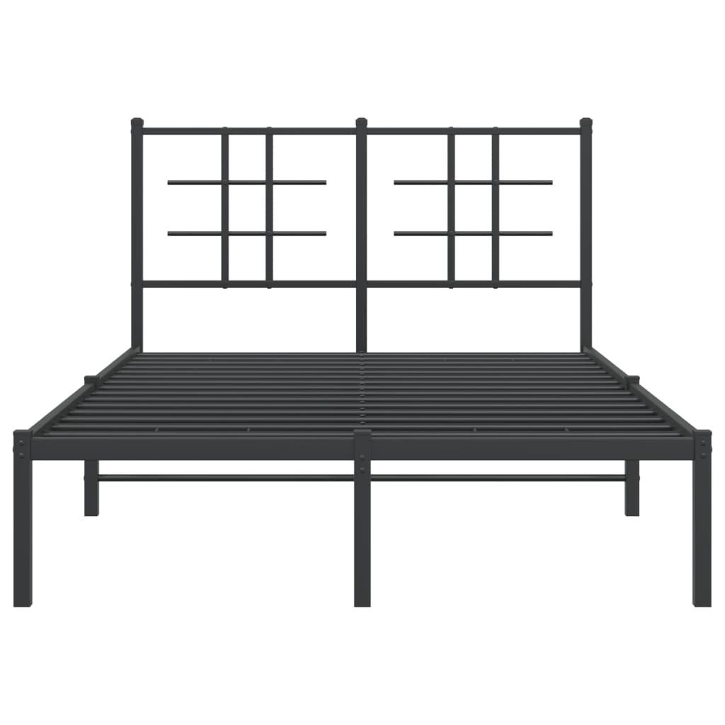 Bedframe Metaal Zwart 120 x 190 cm met hoofdbord