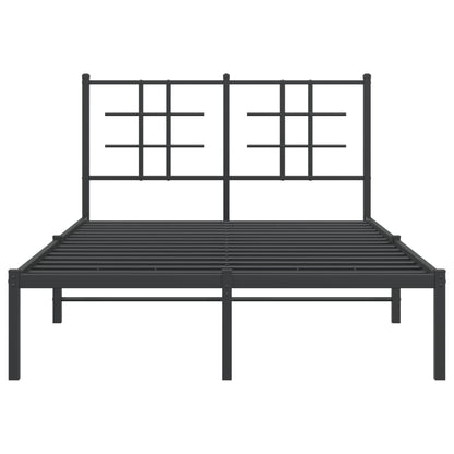 Bedframe Metaal Zwart 120 x 190 cm met hoofdbord