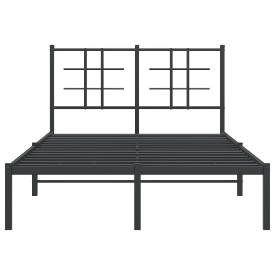 Bedframe Metaal Zwart 120 x 190 cm met hoofdbord