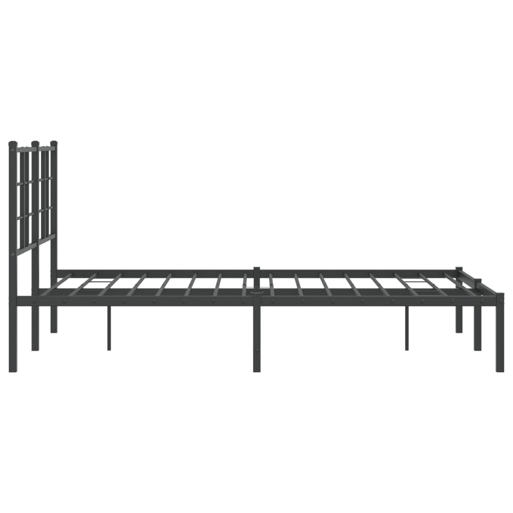 Bedframe Metaal Zwart 120 x 190 cm met hoofdbord
