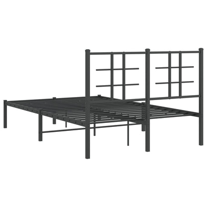 Bedframe Metaal Zwart 120 x 190 cm met hoofdbord