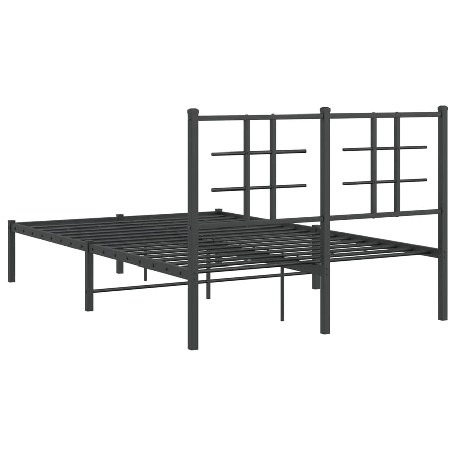 Bedframe Metaal Zwart 120 x 190 cm met hoofdbord