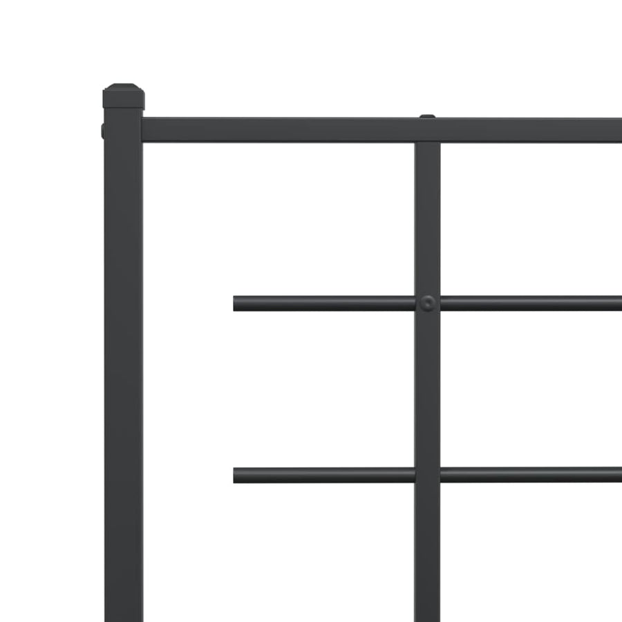 Bedframe Metaal Zwart 120 x 190 cm met hoofdbord