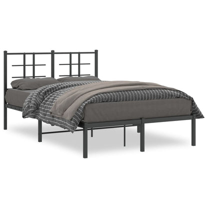 Bedframe Metaal Zwart 120 x 190 cm met hoofdbord