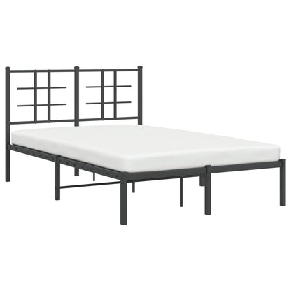 Bedframe met hoofdbord metaal zwart 120x200 cm 120 x 200 cm Zwart met hoofdbord