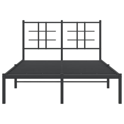 Bedframe met hoofdbord metaal zwart 120x200 cm 120 x 200 cm Zwart met hoofdbord
