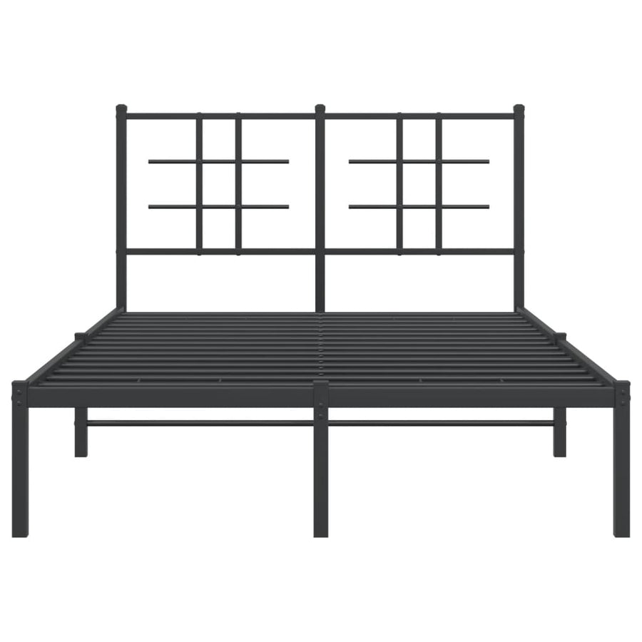 Bedframe met hoofdbord metaal zwart 120x200 cm 120 x 200 cm Zwart met hoofdbord