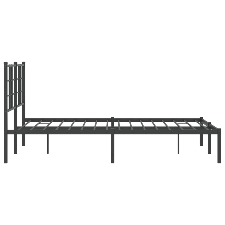 Bedframe met hoofdbord metaal zwart 120x200 cm 120 x 200 cm Zwart met hoofdbord
